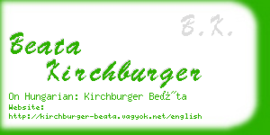 beata kirchburger business card